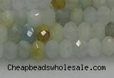 CRB1212 15.5 inches 4*6mm faceted rondelle aquamarine beads