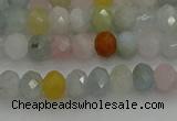 CRB1213 15.5 inches 4*6mm faceted rondelle morganite beads