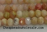 CRB1215 15.5 inches 4*6mm faceted rondelle pink opal beads