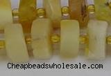 CRB1242 15.5 inches 8*16mm tyre matte yellow opal gemstone beads