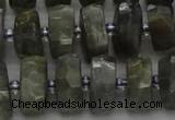 CRB1302 15.5 inches 6*12mm faceted rondelle labradorite beads