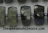 CRB1305 15.5 inches 8*18mm faceted rondelle labradorite beads