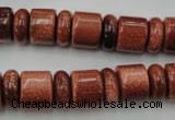 CRB131 15.5 inches 6*12mm & 10*12mm rondelle goldstone beads