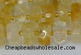 CRB1321 15.5 inches 6*10mm faceted rondelle citrine beads