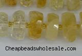 CRB1322 15.5 inches 6*12mm faceted rondelle citrine beads