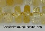 CRB1324 15.5 inches 8*16mm faceted rondelle citrine beads