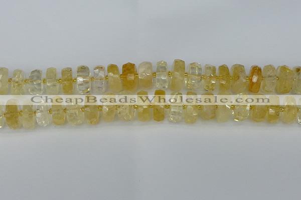 CRB1324 15.5 inches 8*16mm faceted rondelle citrine beads