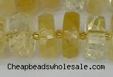 CRB1325 15.5 inches 8*18mm faceted rondelle citrine beads