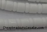 CRB133 15.5 inches 6*12mm & 10*12mm rondelle white porcelain beads