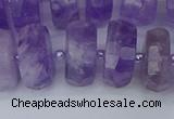 CRB1334 15.5 inches 8*16mm faceted rondelle lavender amethyst beads