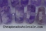 CRB1335 15.5 inches 8*18mm faceted rondelle lavender amethyst beads