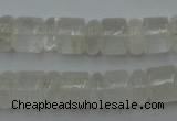 CRB134 15.5 inches 6*12mm & 10*12mm rondelle white crystal beads