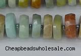 CRB1361 15.5 inches 6*10mm faceted rondelle Chinese amazonite beads