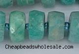 CRB1375 15.5 inches 8*18mm faceted rondelle amazonite beads