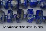 CRB1392 15.5 inches 6*12mm faceted rondelle lapis lazuli beads