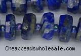 CRB1393 15.5 inches 7*14mm faceted rondelle lapis lazuli beads