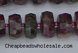 CRB1403 15.5 inches 7*14mm faceted rondelle tourmaline beads