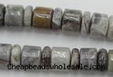 CRB143 15.5 inches 6*12mm & 10*12mm rondelle silver needle agate beads