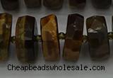 CRB1434 15.5 inches 8*16mm faceted rondelle yellow tiger eye beads