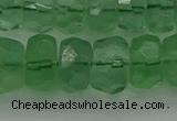 CRB1461 15.5 inches 6*12mm faceted rondelle green fluorite beads