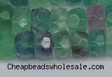 CRB1464 15.5 inches 5*8mm faceted rondelle fluorite beads