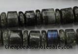 CRB148 15.5 inches 6*12mm & 10*12mm rondelle labradorite beads