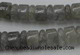 CRB178 15.5 inches 4*12mm – 8*12mm rondelle cloudy quartz beads