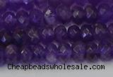 CRB1804 15.5 inches 4*6mm faceted rondelle amethyst beads