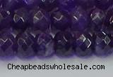 CRB1805 15.5 inches 5*8mm faceted rondelle amethyst beads