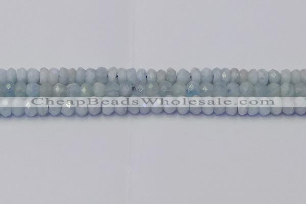 CRB1826 15.5 inches 5*7mm faceted rondelle aquamarine beads