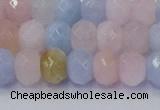 CRB1829 15.5 inches 5*8mm faceted rondelle morganite beads