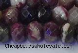 CRB1834 15.5 inches 6*10mm faceted rondelle tourmaline beads