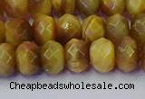 CRB1838 15.5 inches 6*10mm faceted rondelle golden tiger eye beads