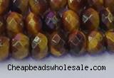 CRB1841 15.5 inches 5*8mm faceted rondelle yellow tiger eye beads