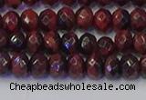 CRB1844 15.5 inches 4*6mm faceted rondelle red tiger eye beads