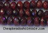 CRB1845 15.5 inches 5*8mm faceted rondelle red tiger eye beads