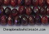 CRB1846 15.5 inches 6*10mm faceted rondelle red tiger eye beads