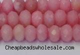 CRB1849 15.5 inches 5*8mm faceted rondelle pink opal beads