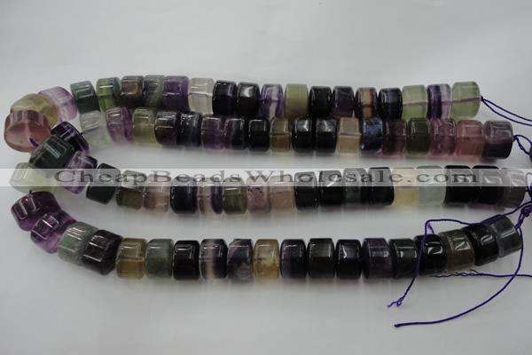 CRB185 15.5 inches 10*16mm rondelle rainbow fluorite beads