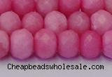 CRB1850 15.5 inches 6*10mm faceted rondelle pink opal beads