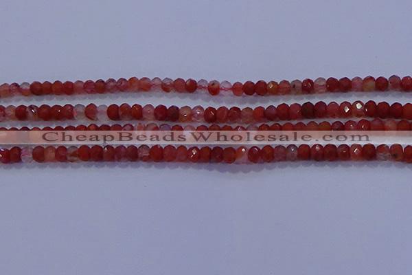 CRB1861 15.5 inches 2.5*4mm faceted rondelle south red agate beads