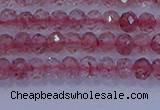 CRB1863 15.5 inches 2*3mm faceted rondelle strawberry quartz beads