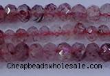 CRB1864 15.5 inches 2.5*4mm faceted rondelle strawberry quartz beads