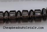 CRB188 15.5 inches 6*16mm – 10*16mm rondelle smoky quartz beads