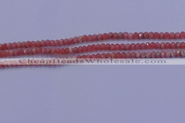 CRB1884 15.5 inches 2*3mm faceted rondelle rhodochrosite beads