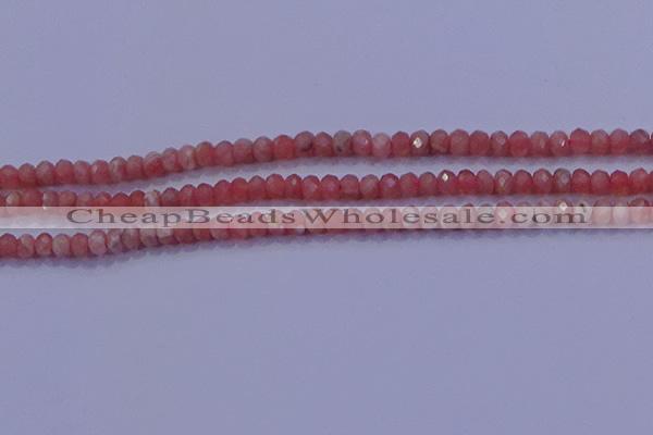 CRB1885 15.5 inches 2.5*4mm faceted rondelle rhodochrosite beads