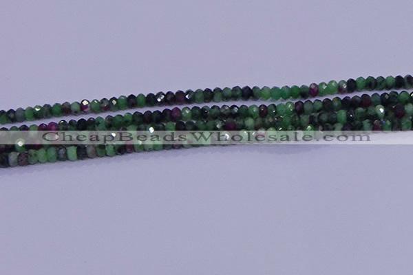 CRB1924 15.5 inches 2*3mm faceted rondelle ruby zoisite beads