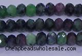 CRB1925 15.5 inches 2.5*4mm faceted rondelle ruby zoisite beads