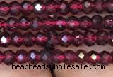 CRB1938 15.5 inches 2*3mm faceted rondelle red garnet gemstone beads