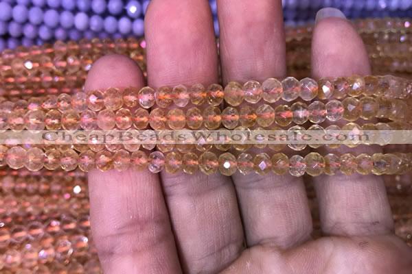 CRB1948 15.5 inches 3.5*5mm faceted rondelle citrine gemstone beads